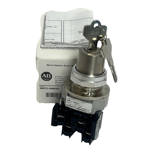 Allen-Bradley 800TC-H4803A 30mm 2-Position Keyed Selector Switch - New In Box
