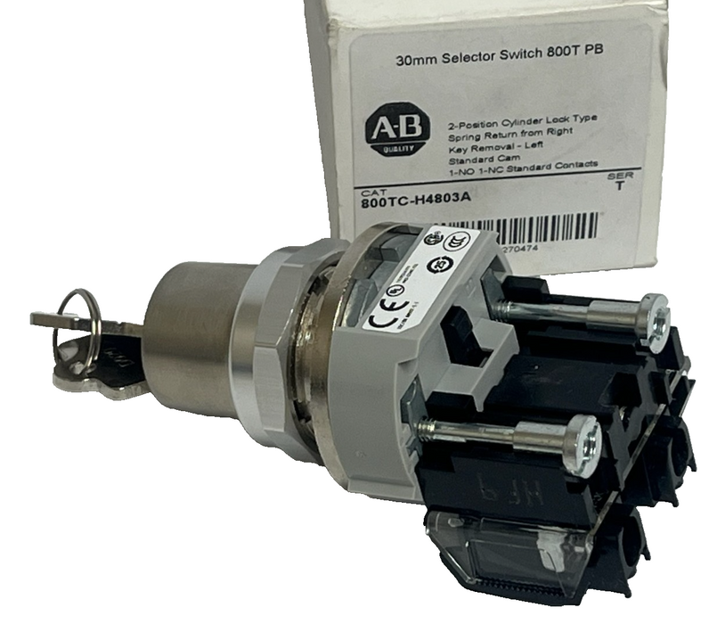 Allen-Bradley 800TC-H4803A 30mm 2-Position Keyed Selector Switch - New In Box