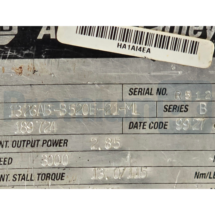 Allen-Bradley 1326AB-B520E-21-ML /B Servo Motor 460V 2.85kW 13.1Nm IP67 REPAIRED