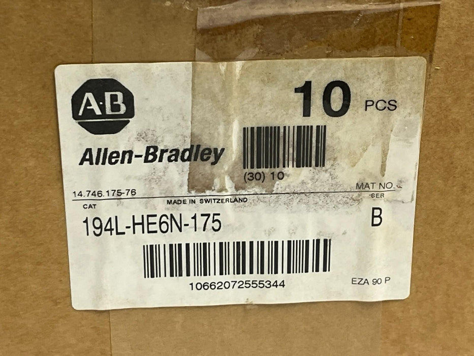 LOT OF 10 Allen-Bradley 194L-HE6N-175 Ser B Red/Yellow Emergency Stop Handles