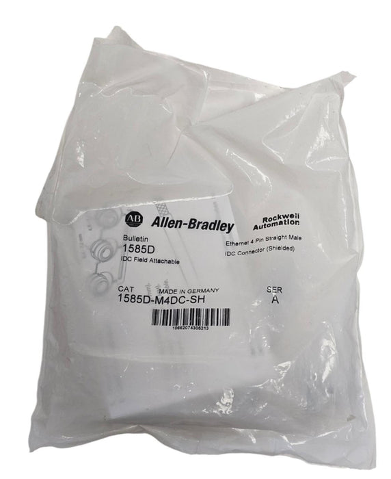 NEW ALLEN BRADLEY 1585D-M4DC-SH SER. A ETHERNET 4-PIN STRAIGHT MALE