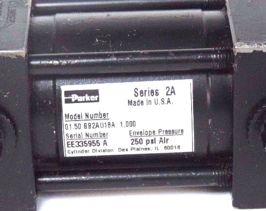 PARKER 01.50 BB2AU18A 1.000 CYLINDER SER. 2A ENVELOPE PRESSURE 250PSI
