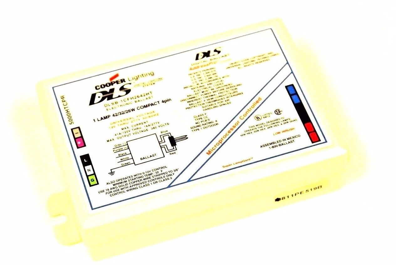 DLS COOPER DLSB-1CFH2642HT ELECTRONIC BALLAST 120-277V 50/60HZ DLSB1CFH2642HT