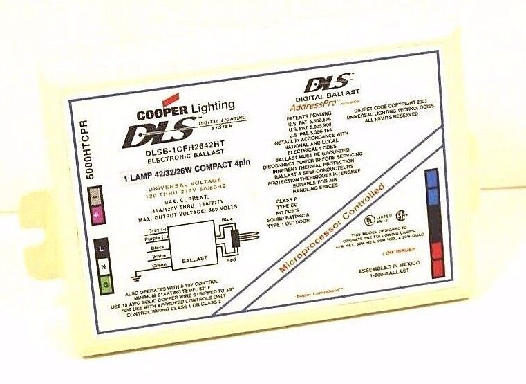 DLS COOPER DLSB-1CFH2642HT ELECTRONIC BALLAST 120-277V 50/60HZ DLSB1CFH2642HT