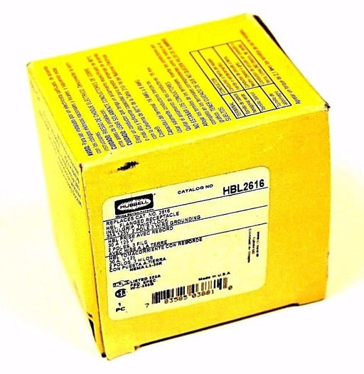 NIB HUBBELL HBL2616 FLANGED RECEPTACLE 30A 125V 2 POLE 3 WIRE CAT. NO. 2616