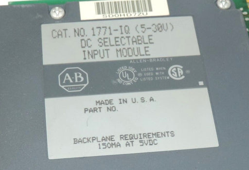 ALLEN BRADLEY 1771-IQ DC SELECTABLE INPUT MODULE 5-30V, 1771IQ