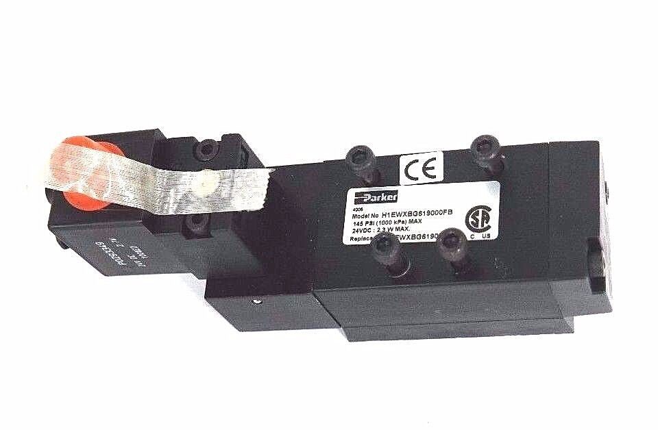 NIB PARKER H1EWXBG619000FB PNEUMATIC VALVE 145PSI MAX, 24VDC, 2.3W MAX, P0293349